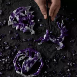 Набор ёлочных игрушек с аметистом "Новогодний" коллекции "Stories" 3шт